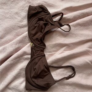 Riot swim brown underwire bikini top